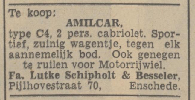 Pijlhovestraat 70 Fa. Lutke Schipholt & Besseler advertentie Tubantia 28-4-1937.jpg