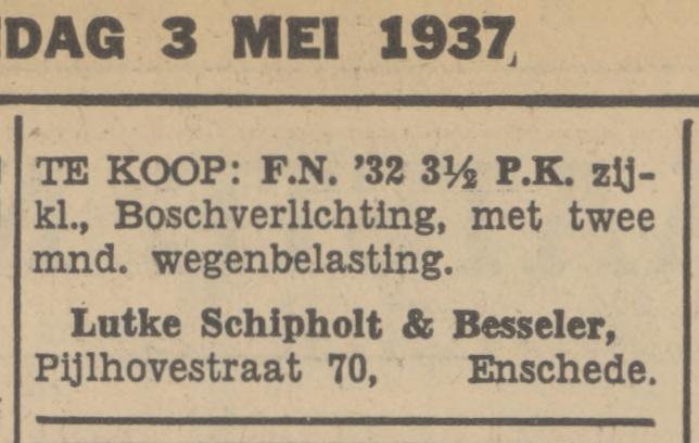 Pijlhovestraat 70 Lutke Schipholt & Besseler advertentie Tubantia 3-5-1937.jpg