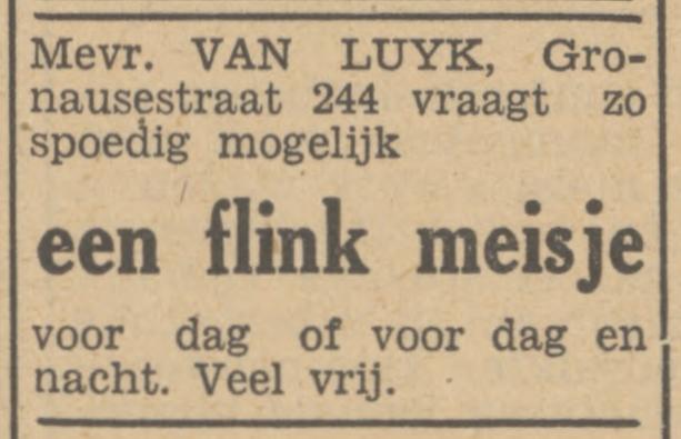 Gronausestraat 244 Mevr. van Luyk advertentie Tubantia 22-10-1948.jpg
