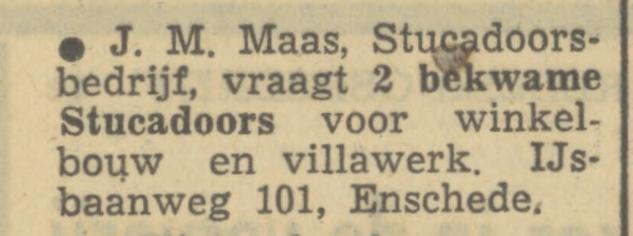IJsbaanweg 101 J.M. Maas advertentie Tubantia 3-6-1950.jpg