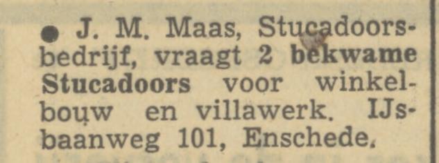 IJsbaanweg 101 J.M. Maas advertentie Tubantia 3-6-1950.jpg