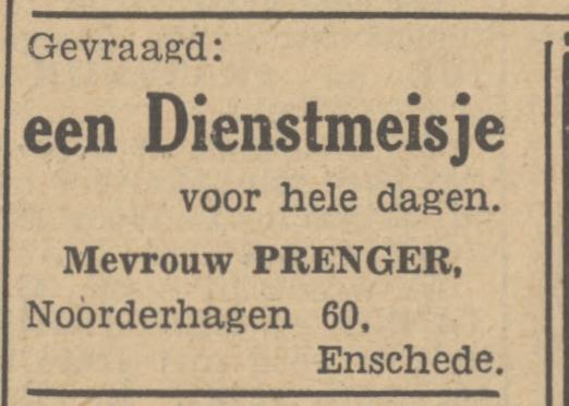 Noorderhagen 60 Mevr. Prenger advertentie Tubantia 18-10-1948.jpg