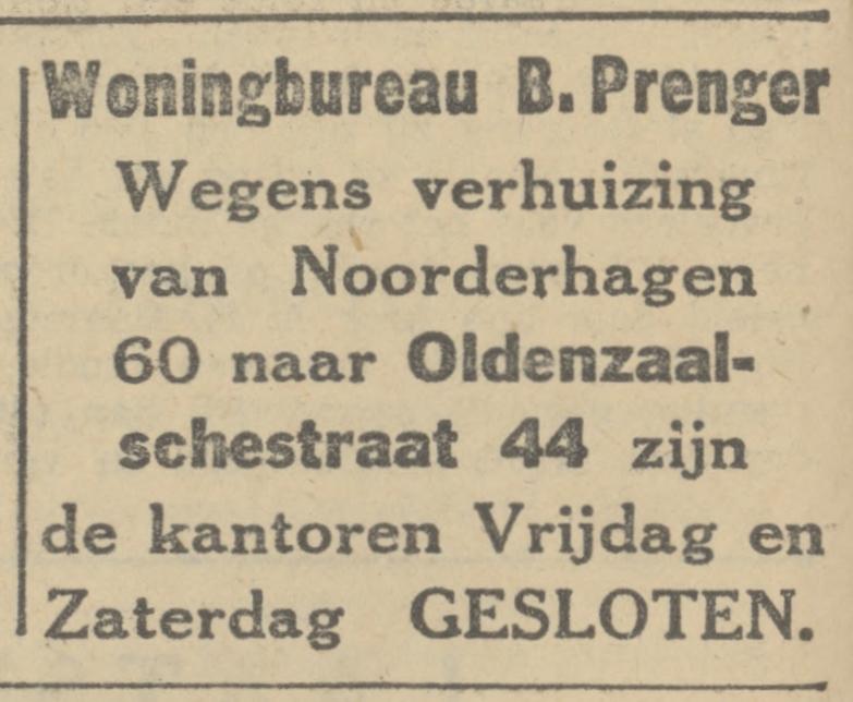 Noorderhagen 60 Woningbureau B. Prenger advertentie Tubantia 24-10-1930.jpg