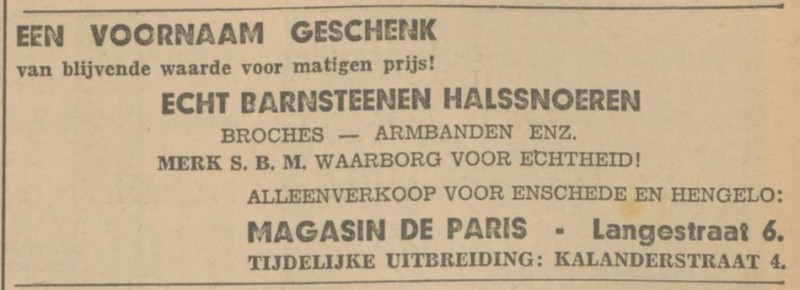 Kalanderstraat 4 Magasin de Paris advertentie Tubantia 2-12-1931.jpg