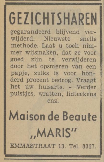 Emmastraat 13 Maison Maris advertentie Tubantia 26-10-1939.jpg
