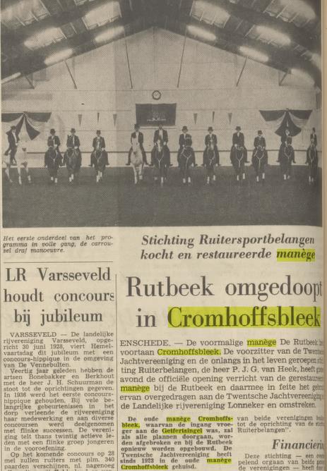 Getfertsingel manege Cromhoffsbleek naar Rutbeek. krantenbericht Tubantia 18-5-1968.jpg
