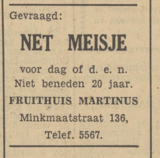 Minkmaatstraat 136 Fruithuis Martinus advertentie Tubantia 14-12-1950.jpg