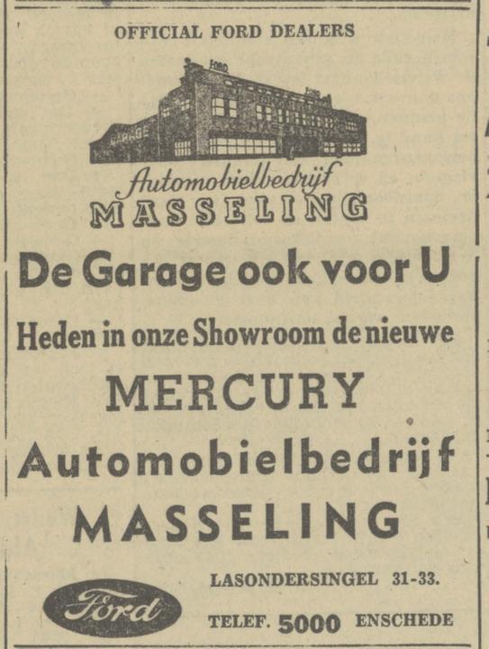 Lasondersingel 31-33 Oldenzaalsestraat 137 Automobielbedrijf Masseling advertentie Tubantia 12-10-1946.jpg