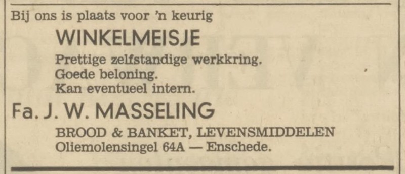 Oliemolensingel 64a J.W. Masseling advertentie Tubantia 25-1-1967.jpg