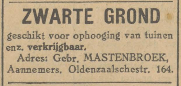 Oldenzaalsestraat 164 Gebr. Mastenbroek Aannemers advertentie Tubantia 31-5-1927.jpg