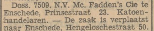 Hengelosestraat 50 Mc. Fadden's Cie. krantenbericht Tubantia 20-7-1932.jpg