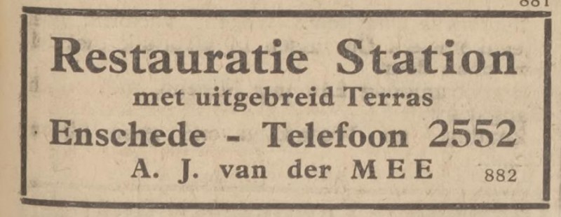 Stationsweg 9 A.J. van der Mee restauratie station advertentie 20-8-1936.jpg
