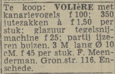 Gronausestraat 116 F. Meenderman advertentie Twentsch nieuwsblad 3-9-1943.jpg