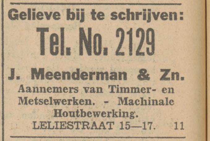 Leliestraat 15-17 Aannemersbedrijf J. Meenderman advertentie Tubantia 26-4-1930.jpg