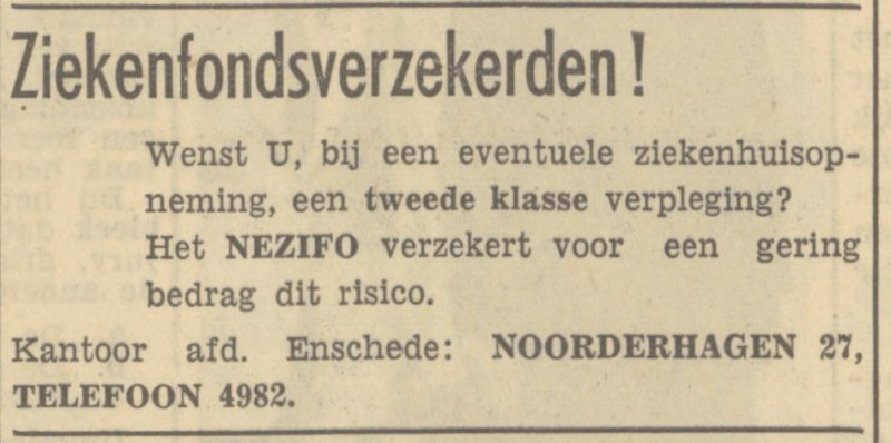 Noorderhagen 27 Nezifo afvertentie Tubantia 28-10-1949.jpg