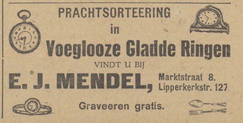 Marktstraat 8 Lipperkerkstraat 127 E.J. Mendel advertentie Tubantia 21-12-1926.jpg