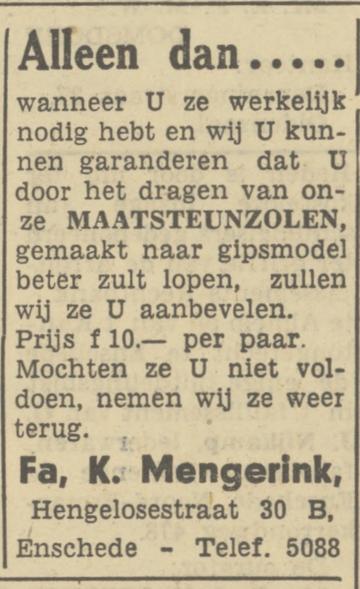 Hengelosestraat 30B K. Mengerink advertentie Tubantia 21-1-1950.jpg