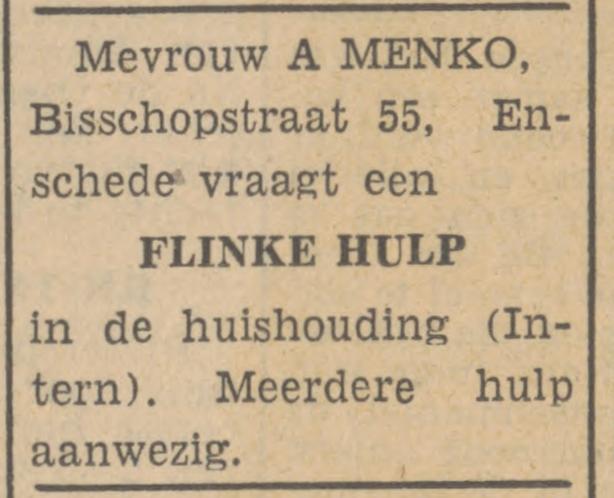 Bisschopstraat 55 A. Menko advertentie Tubantia 14-4-1947.jpg
