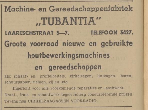 Laaresstraat 3-7 Machine- en Gereedschappenfbriek Tubantia advertentie Tubantia 28-10-1940.jpg