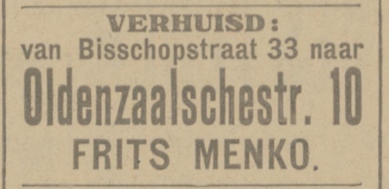 Oldenzaalsestraat 10 Frits Menko advertentie Tubantia 15-7-1926.jpg
