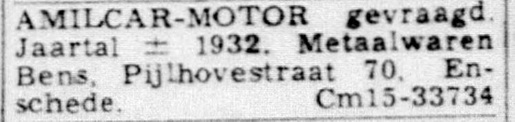 Pijlhovestraat 70 Metaalwaren Bens advertentie De Telegraaf 28-3-1953..jpg
