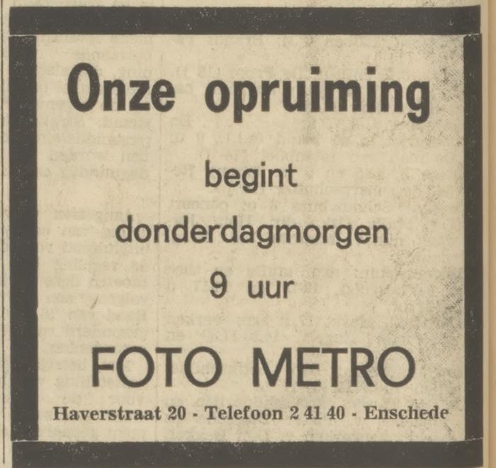 Haverstraat 20 Foto Metro advertentie Tubantia 11-1-1967.jpg