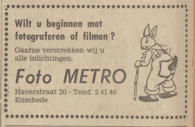Haverstraat 20 Foto Metro advertentie Tubantia 2-4-1966.jpg