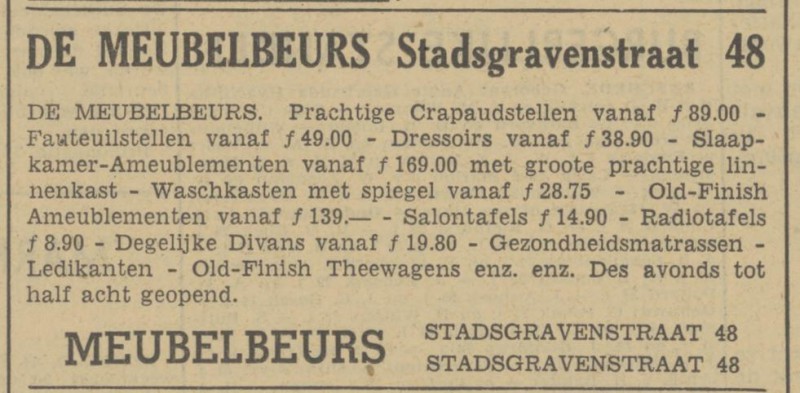 Stadsgravenstraat 48 De Meubelbeurs advertentie Tubantia 14-2-1941.jpg