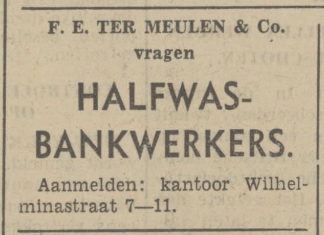 Wilhelminastraat 7 F.E. ter Meulen & Co. advertentie Tubantia 4-7-1941.jpg