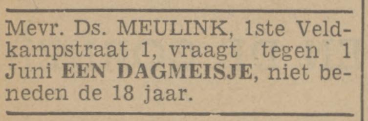 1e Veldkampstraat 1 Ds. Meulink advertentie Tubantia 30-4-1941.jpg