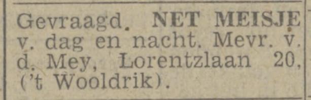 Lorentzlaan 20 Mevr. van der Mey advertentie Twentsch nieuwsblad 14-7-1943.jpg