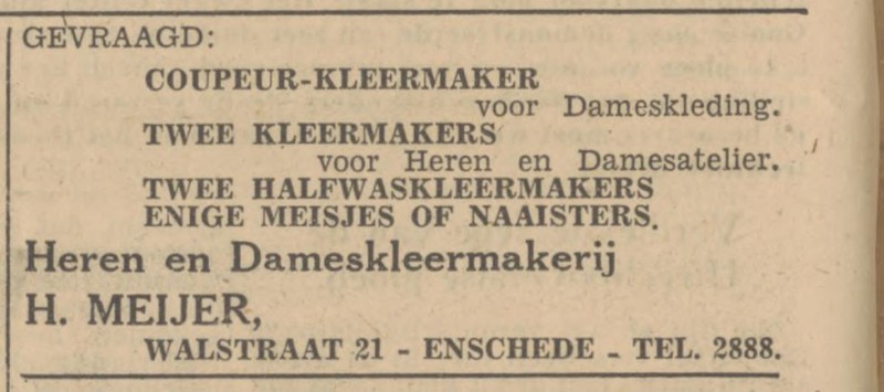 Walstraat 21 H. Meijer advertentie Tubantia 9-10-1947.jpg