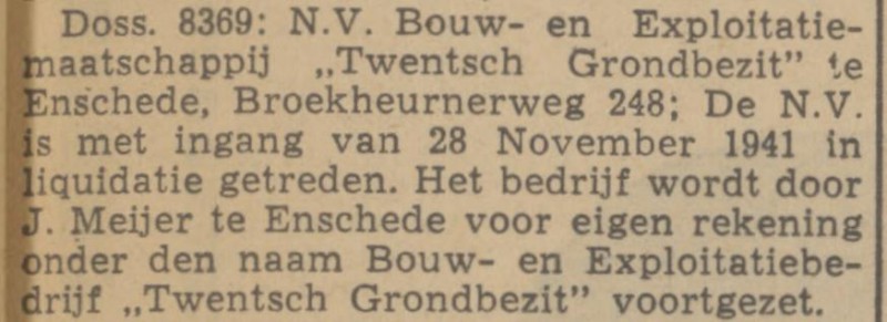 Broekheurnerweg 248 J. Meijer krantenbericht Tubantia 30-12-1941.jpg