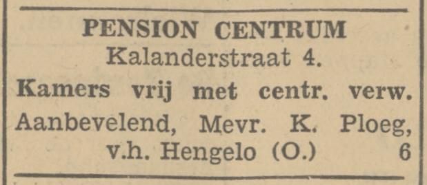 Kalanderstraat 4 Pension Centrum advertentie Tubantia 30-1-1932.jpg