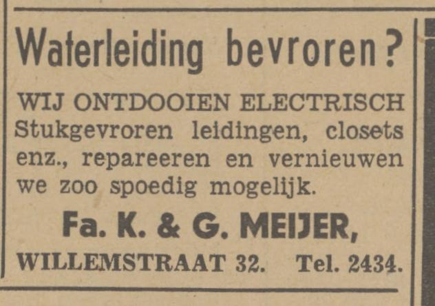 Willemstraat 32 Fa. K. & G. Meijer advertentie Tubantia 7-2-1942.jpg