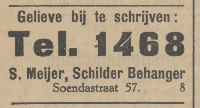 Soendastraat 57 S. Meijer advertentie Tubantia 26-7-1929.jpg