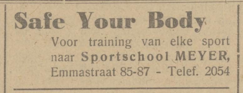 Emmastraat 85-87 Sportschool Meyer advertentie Het Parool 21-4-1945.jpg