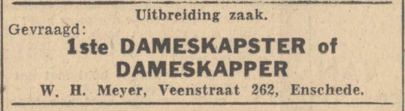 Veenstraat 262 W.H. Meijer advertentie Tubantia 7-5-1947.jpg