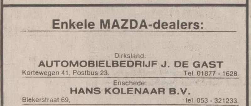 Blekerstraat 69 Hans Kolenaar B.V. advertentie Algemeen Dagblad 9-8-1978.jpg
