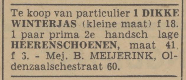 Oldenzaalsestraat 60 Mej. B. Meijerink advertentie Tubantia 31-1-1942.jpg