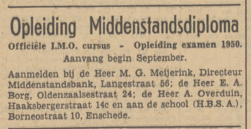 Langestraat 56 M.G. Meijerink advertentie Tubantia 5-9-1949.jpg
