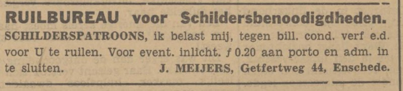 Getfertweg 44 J. Meijers advertentie Tubantia 7-4-1942.jpg