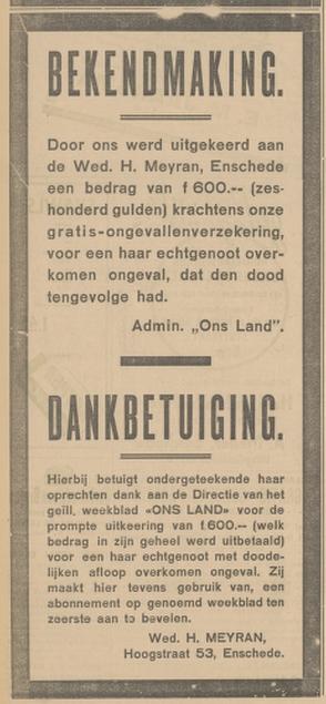 Hoogstraat 53 Wed. H. Meyran advertentie Tubantia 16-10-1931.jpg