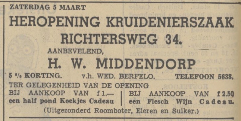 Richtersweg 34 H.W. Middendorp kruidenierszaak advertentie Tubantia 4-3-1938.jpg