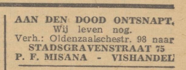 Stadsgravenstraat 75 vishandel P.F. Misana advertentie De Waarheid 30-6-1945.jpg