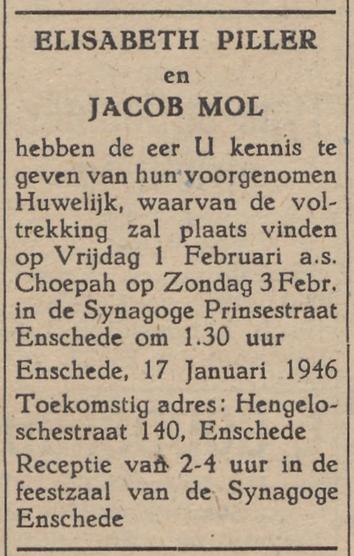 Hengelosestraat 140 Jacob Mol advertentie Nieuw Israelitisch weekblad 25-1-1946.jpg