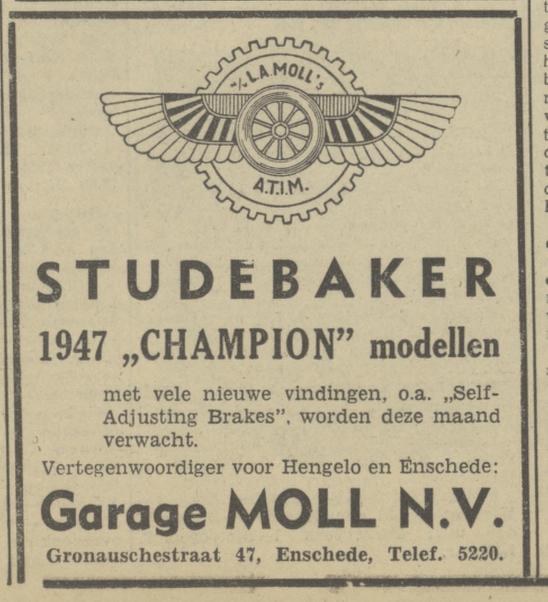 Gronausestraat 47 Garage Moll N.V. advertentie Tubantia 19-10-1946.jpg