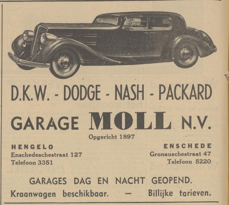 Gronausestraat 47 Garage Moll N.V. advertentie Tubantia 13-2-1937.jpg