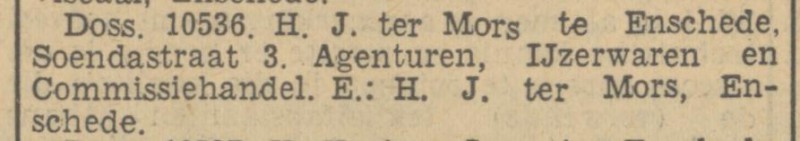 Soendastraat 3 H.J. ter Mors Agenturen, ijzerwaren en commissiehandel krantenbericht Tubantia 21-7-1936.jpg