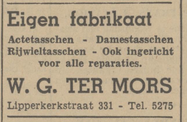 Lipperkerkstraat 331 W.G. ter Mors advertentie Tubantia 8-5-1951.jpg
